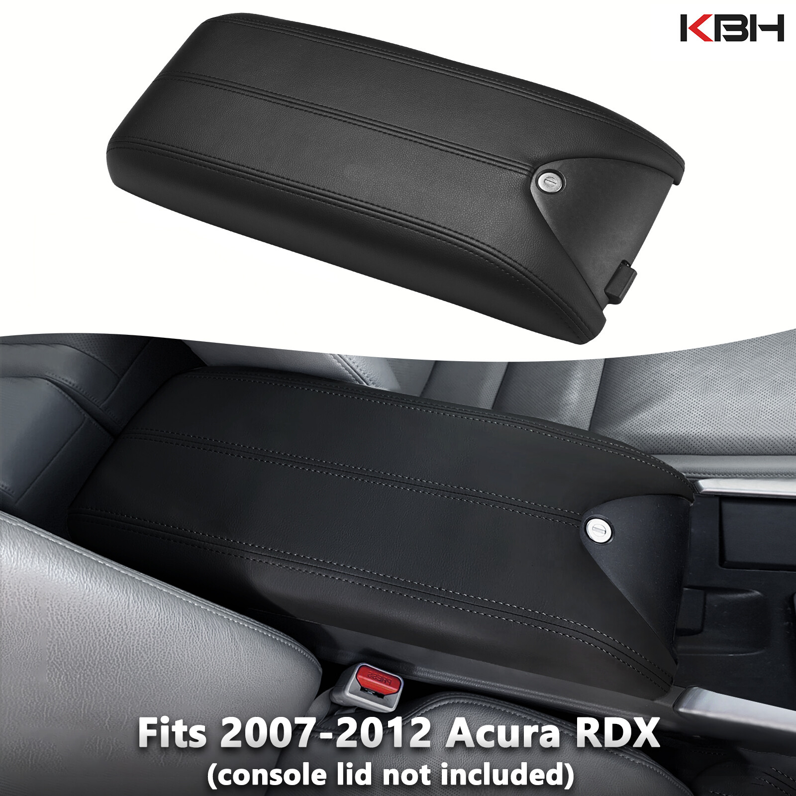 Fits 2007-2012 Acura RDX Leather Center Console Lid Armrest Cover Trim Black Fits 2007-2012 Acura RDX Leather Center Console Lid Armrest Cover Trim Black