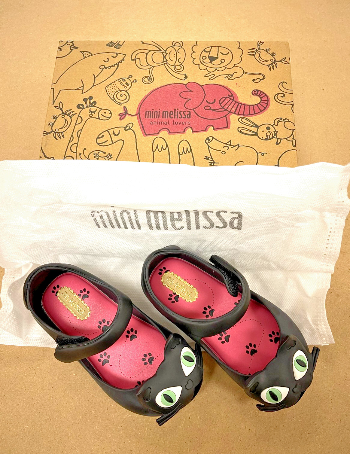 Mini Melissa Toddler Girl's Ultragirl II Mary Jane Flat Black Cat New with Box Mini Melissa Toddler Girl's Ultragirl II Mary Jane Flat Black Cat New with Box