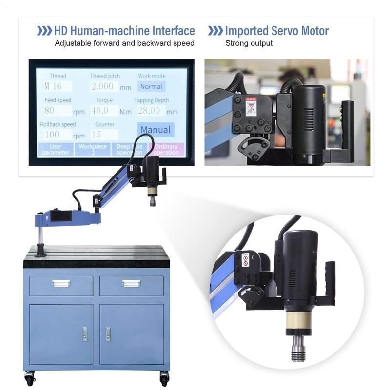 M3-M16 Vertical Touch-Sreen Electric Tapping Machine Tapping Arms Drilling US--