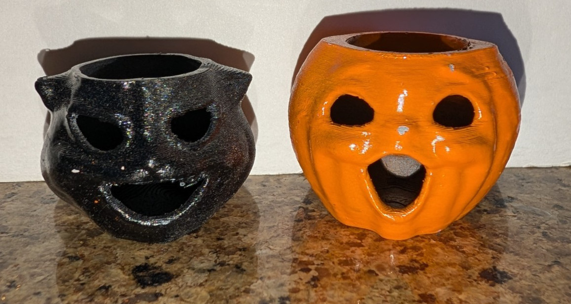 Dollhouse Miniature mini Halloween paper mache style Cat & Jack O lantern Set Dollhouse Miniature mini Halloween paper mache style Cat & Jack O lantern Set