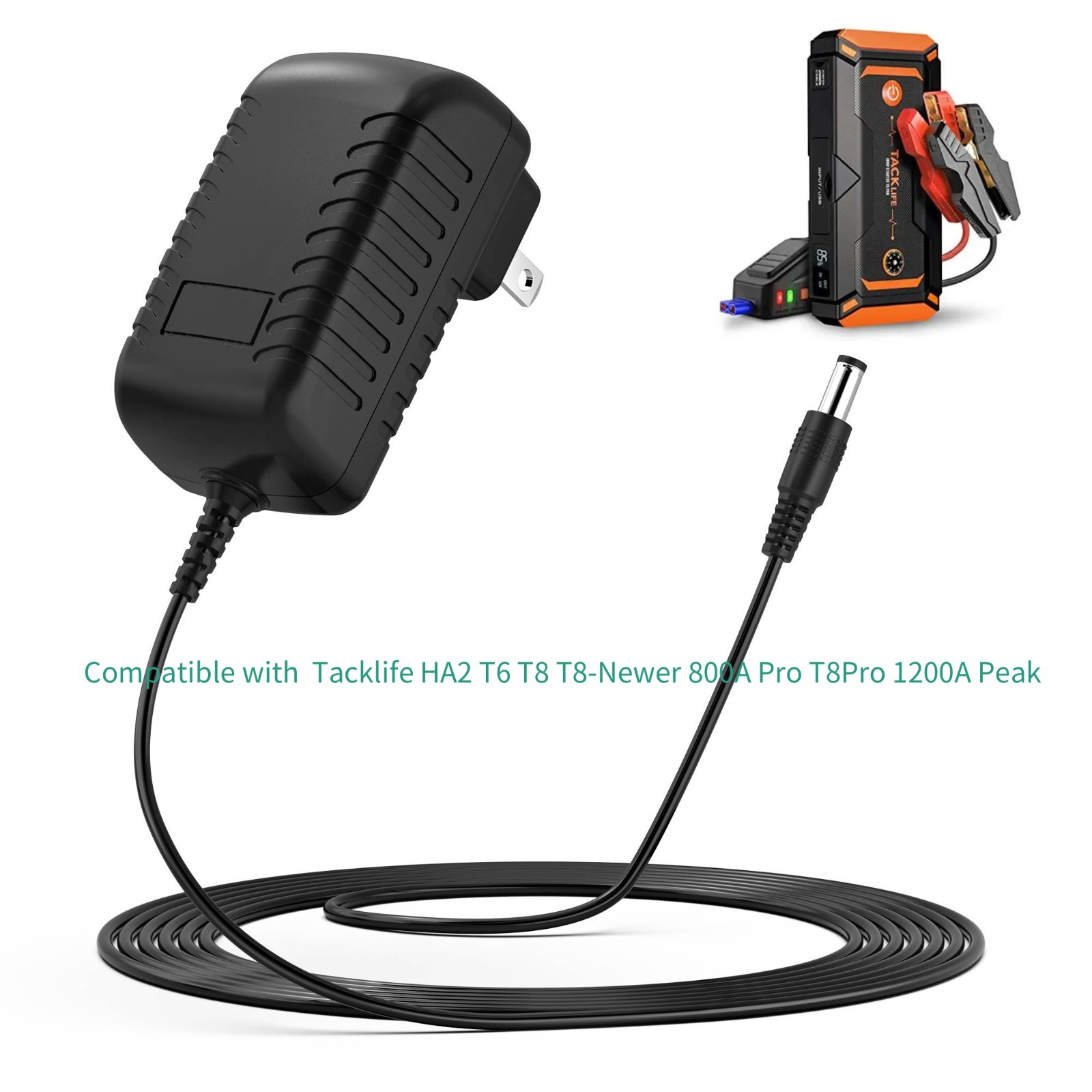 15V AC/DC  Adapter For Tacklife HA2 T6 T8 T8-Newer 800A Pro T8Pro 1200A Peak