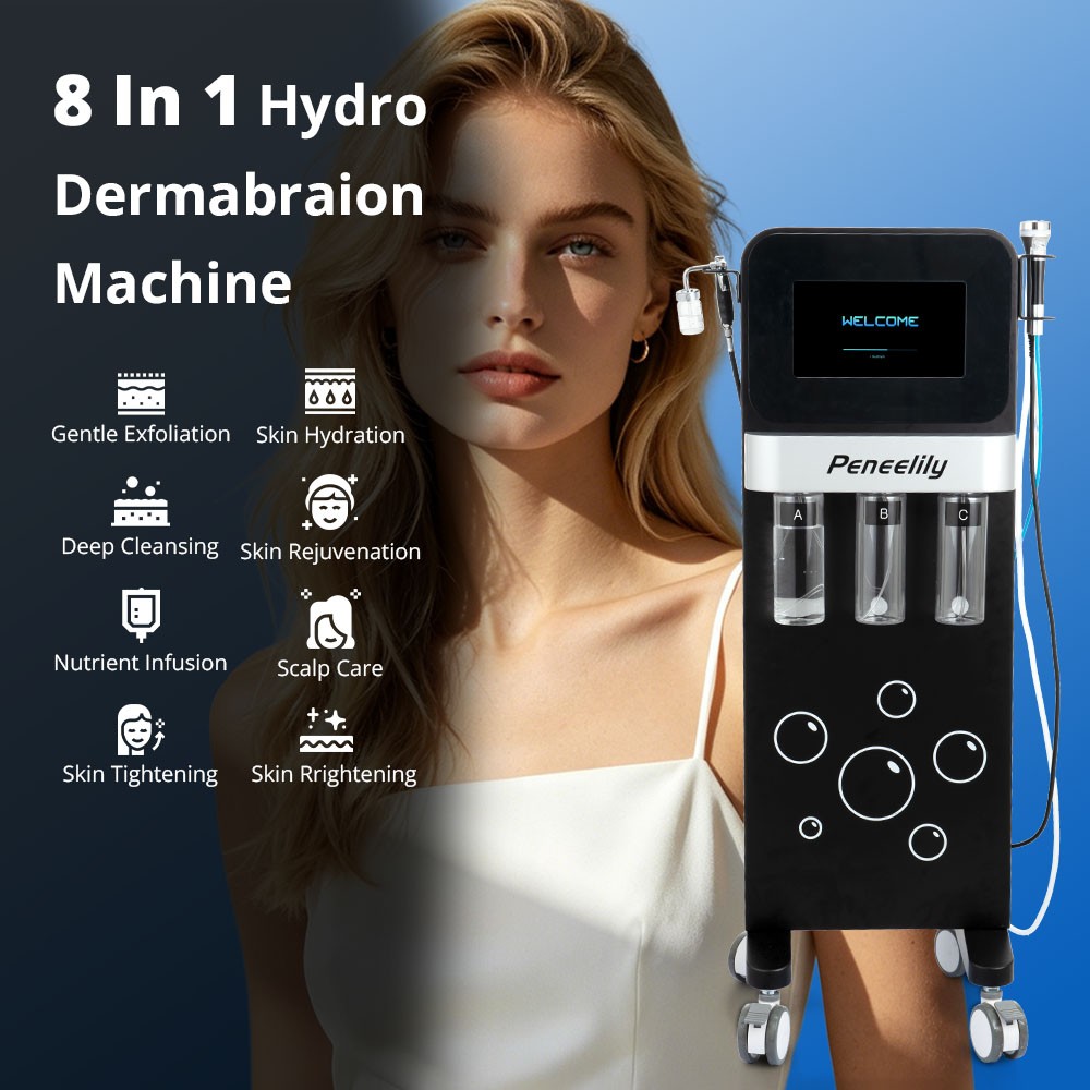 Professional 8 In 1 Hydro Dermabrasion Machine Peristaltic Pump Salon Facial