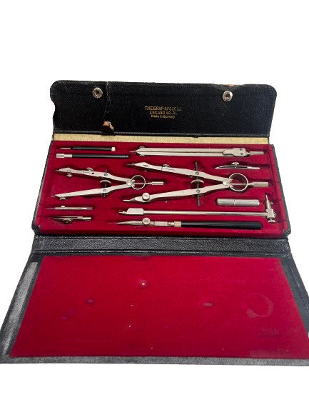 Vintage Graf-Apsco 1810 Drafting Tool Set Germany Architecture Original Case Vintage Graf-Apsco 1810 Drafting Tool Set Germany Architecture Original Case