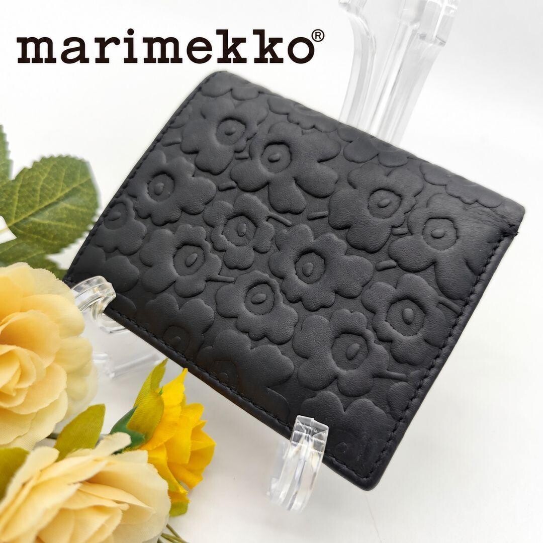 MARIMEKKO Wallet Leather Black Authentic From Japan