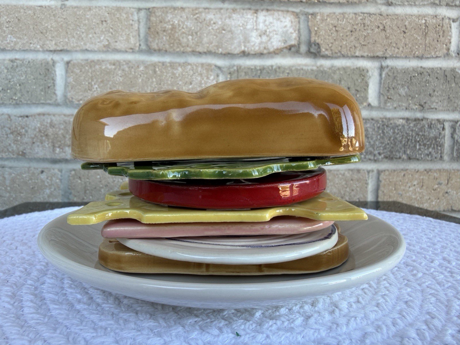 Vintage 1979 JAM Deli Hero Sandwich Coasters Jo Anne Marquardt Ceramic Art Boxed