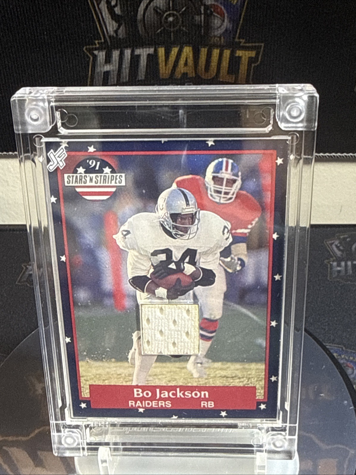 1991 Fleer Stars \'N Stripes Bo Jackson #35 jersey-worn relic swatch