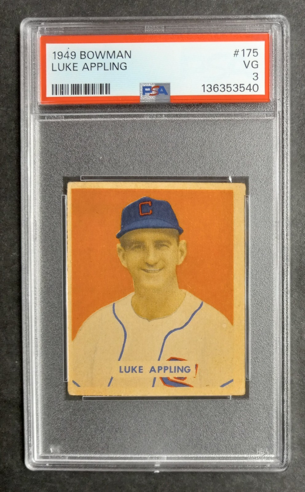 1949 Bowman - #175 Luke Appling - HOF - PSA 3 VG 1949 Bowman - #175 Luke Appling - HOF - PSA 3 VG