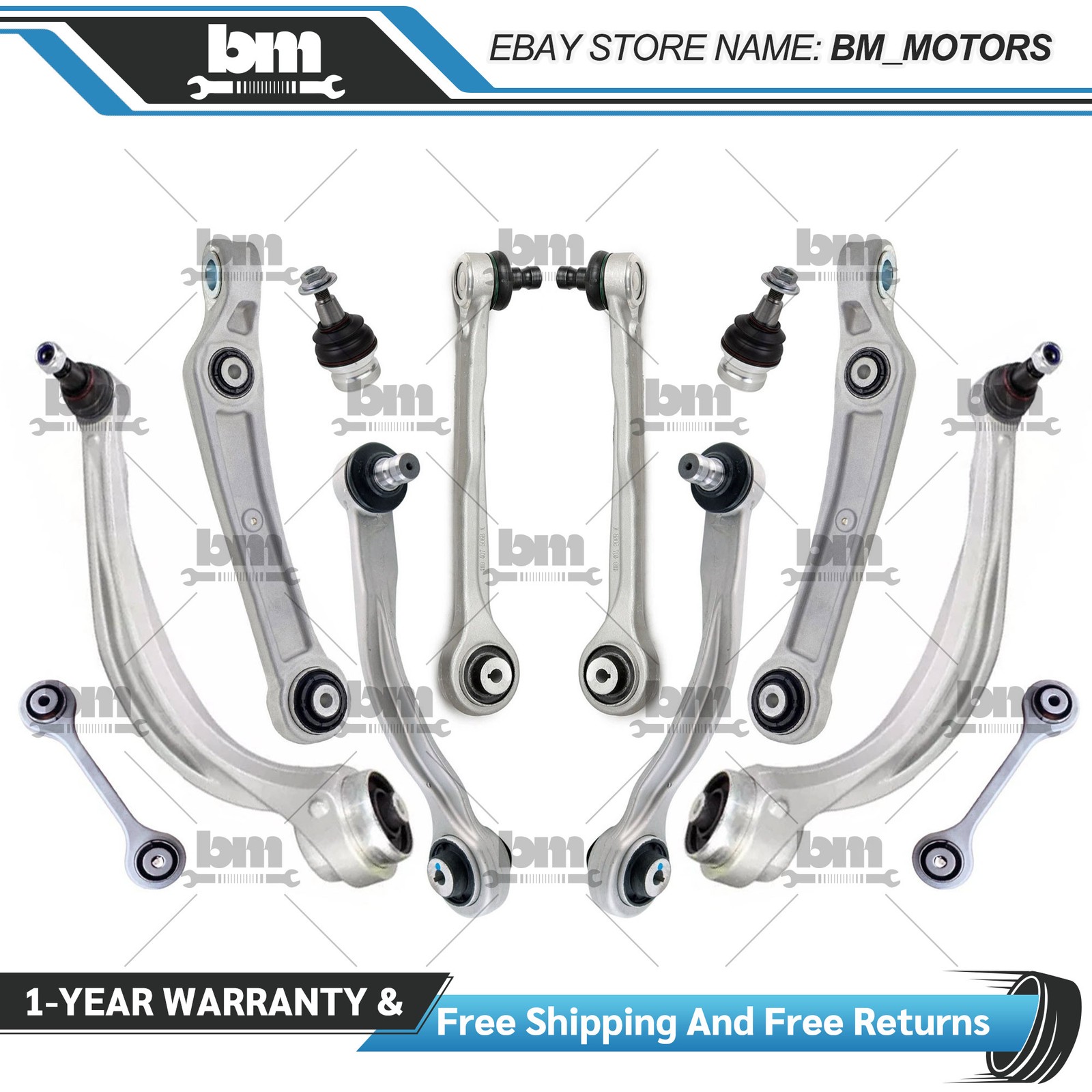 14PCS Lemförder Front Control Arms Kits FOR Bentayga cayenne Audi Q7 Q8 SQ8 SQ7