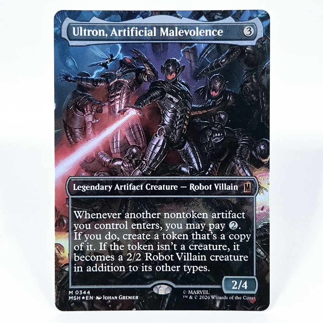 MTG Ultron, Artificial Malevolence MSH 344 Borderless Foil - Marvel Super Heroes MTG Ultron, Artificial Malevolence MSH 344 Borderless Foil - Marvel Super Heroes