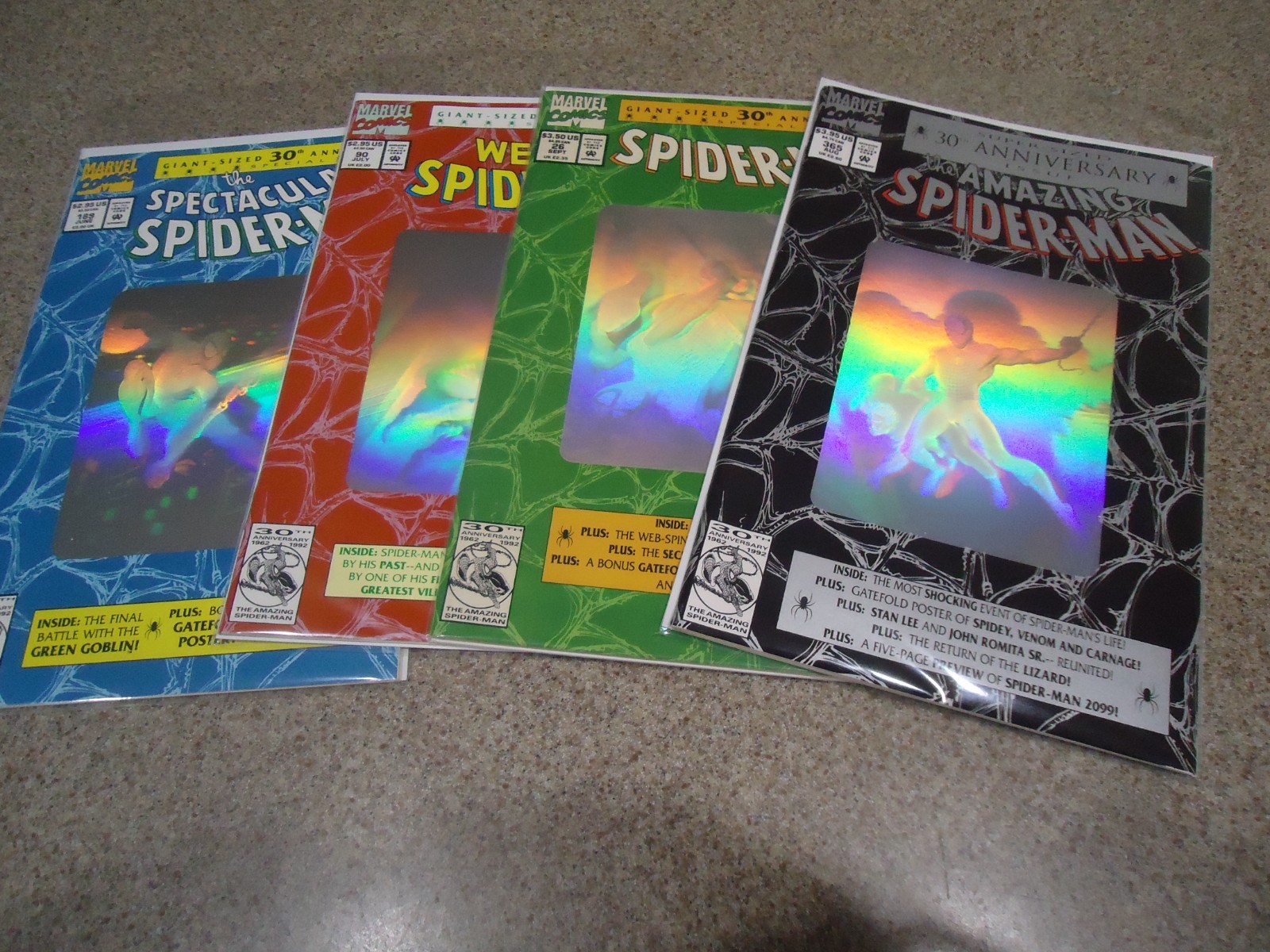 THE AMAZING SPIDER-MAN 30th ANNIVERSARY SET OF 4 HOLOGRAM COMICS WITH POSTERS HG THE AMAZING SPIDER-MAN 30th ANNIVERSARY SET OF 4 HOLOGRAM COMICS WITH POSTERS HG