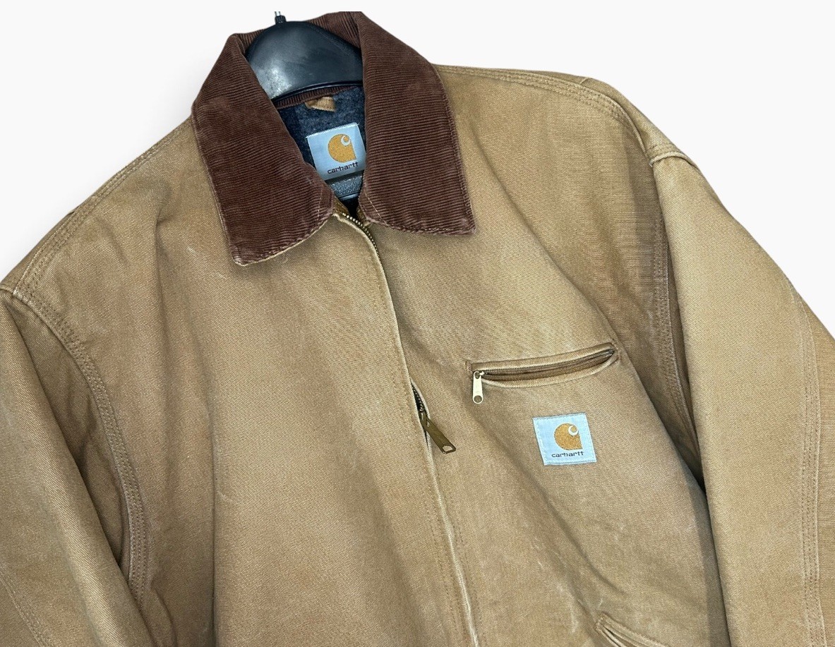 Vintage J01 BRN Carhartt Detroit Blanket Lined Jacket 50/2X Faded Brown