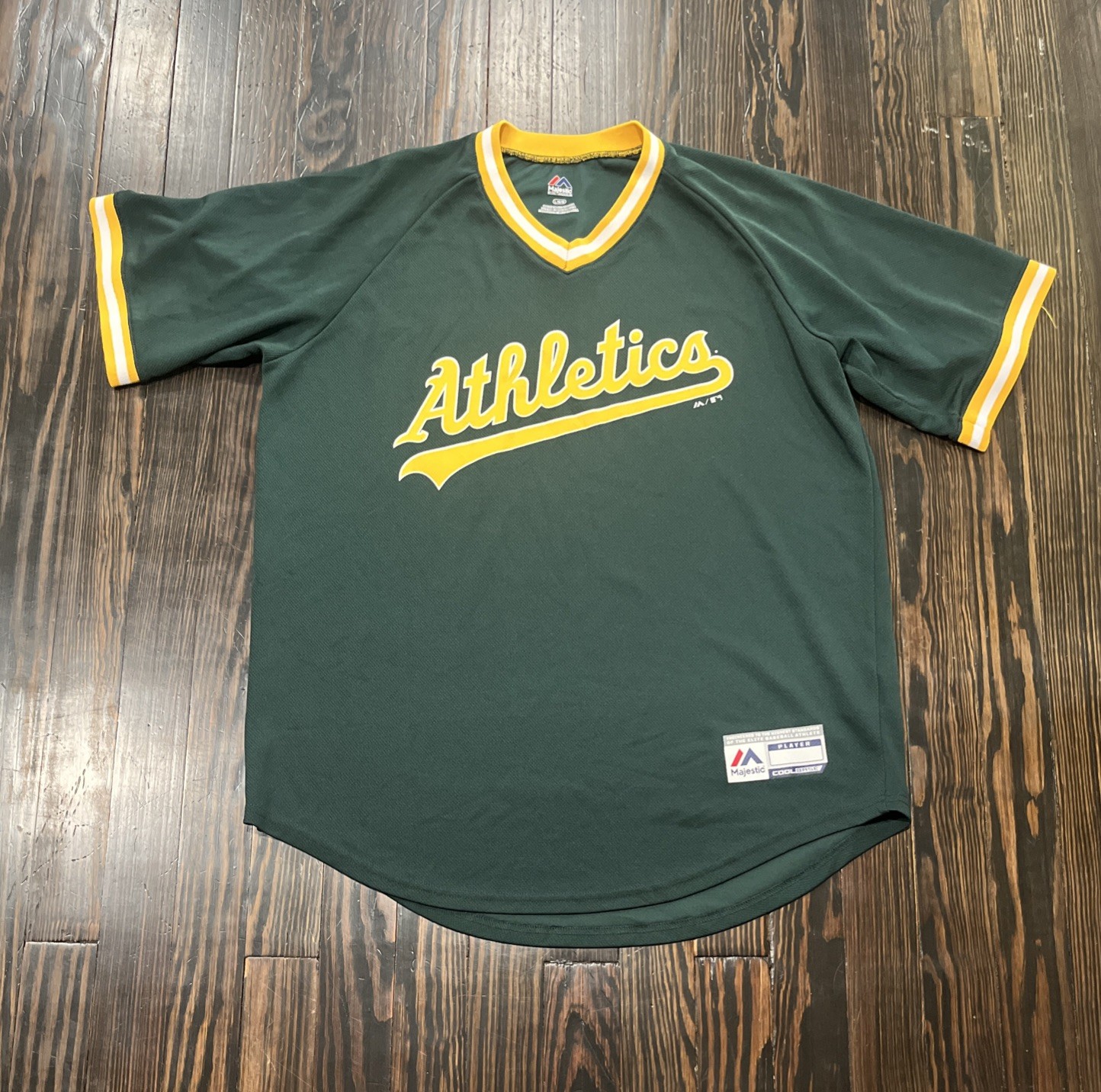 Majestic Oakland Athletics Cool base Jersey Men’s Large Green Polyester 