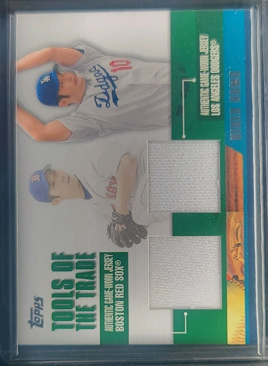 2002 Topps Traded - Tools of the Trade Hideo Nomo #DTRR-HN Dual Relic (MEM) 2002 Topps Traded - Tools of the Trade Hideo Nomo #DTRR-HN Dual Relic (MEM)