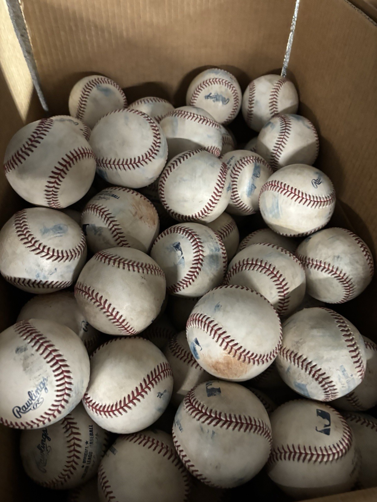 100 Official Rawlings MLB Used Game & Batting Practice Baseballs –Practice Ready 100 Official Rawlings MLB Used Game & Batting Practice Baseballs –Practice Ready