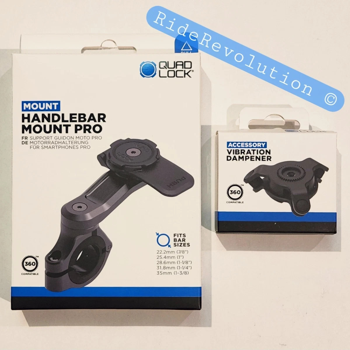 QUAD LOCK Motorcycle/Moto Handlebar Mount PRO + Vibration Dampener (NEW IN BOX)