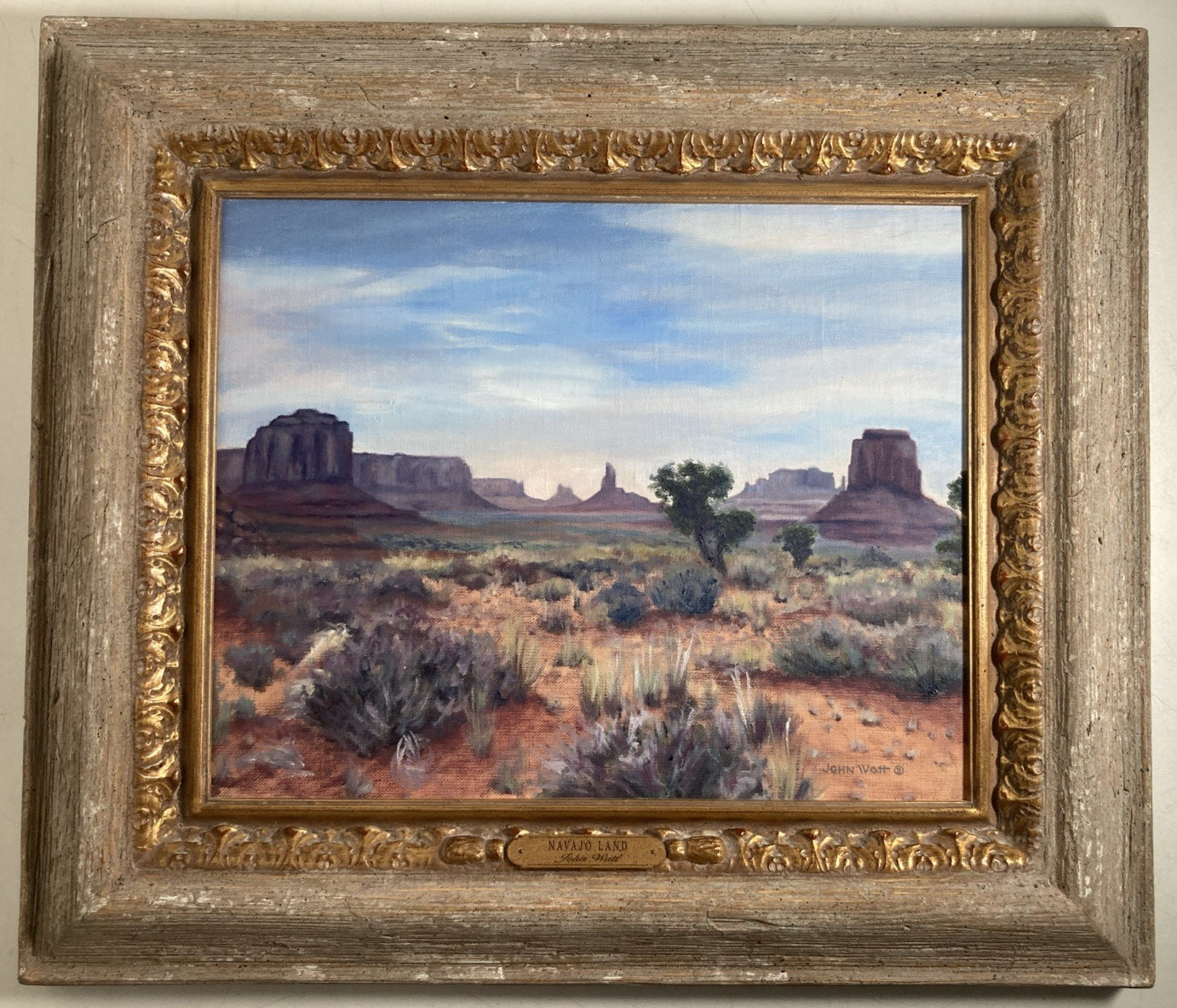 Vintage Original Oil Painting Plein Air Southwestern Desert Landscape Signed Vintage Original Oil Painting Plein Air Southwestern Desert Landscape Signed