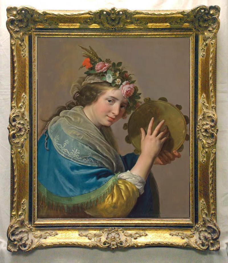 Hand Painted Classical Oil Painting Woman with Flower Art Canvas Vintage Style Hand Painted Classical Oil Painting Woman with Flower Art Canvas Vintage Style