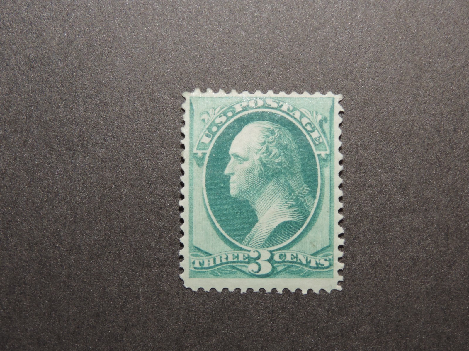 US Stamp Scott No 147 1870 3 c Washington, Green Perf 12  MNH  VF
