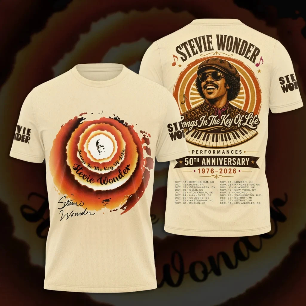 Stevie Wonder Songs in the Key of Life 50th Anniversary Tour 3D Apparel Stevie Wonder Songs in the Key of Life 50th Anniversary Tour 3D Apparel