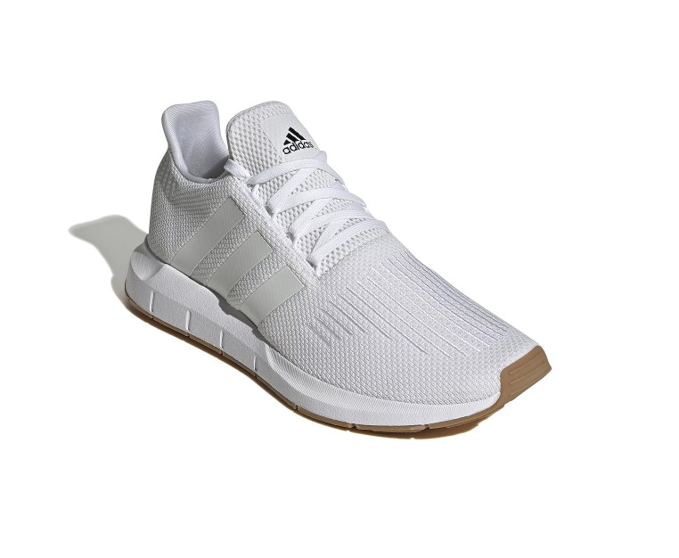 adidas Swift Run 1.0 Men\'s White White Gum Casual Running Shoes Knit adidas Swift Run 1.0 Men\'s White White Gum Casual Running Shoes Knit