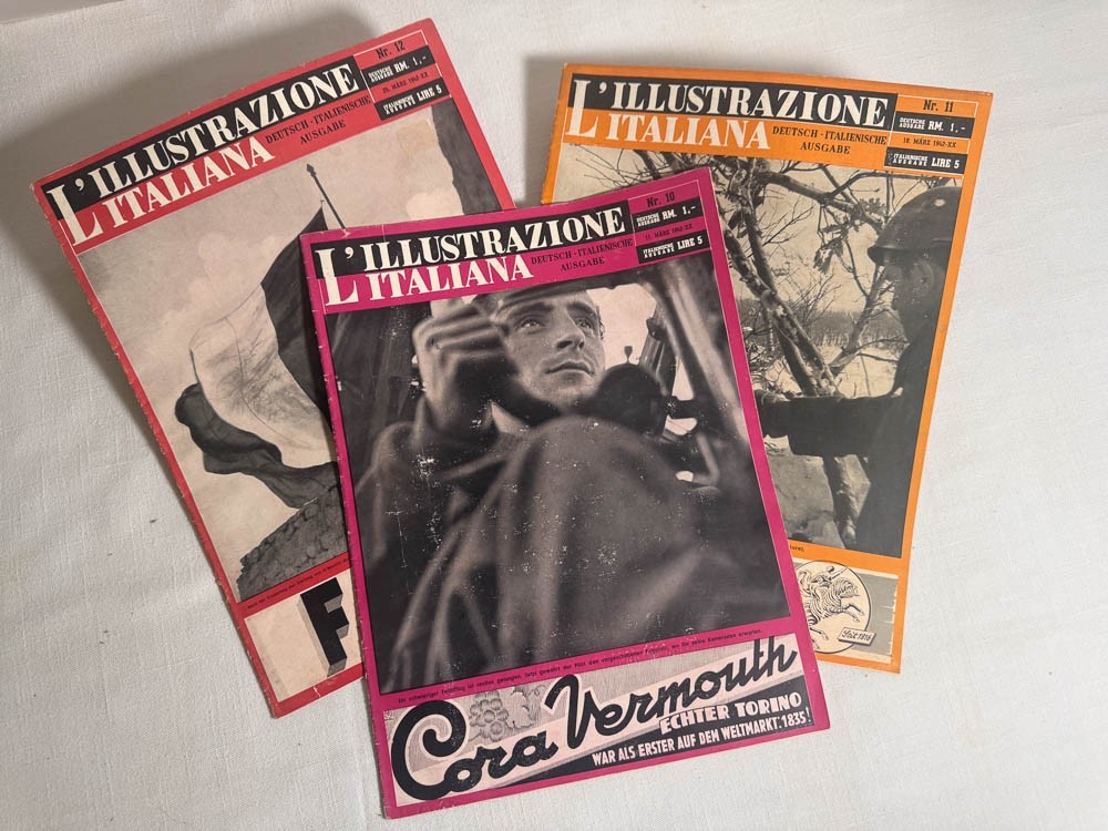 WWII Italian Propaganda Magazines L’Illustrazione Italiana Photojournalism Lot