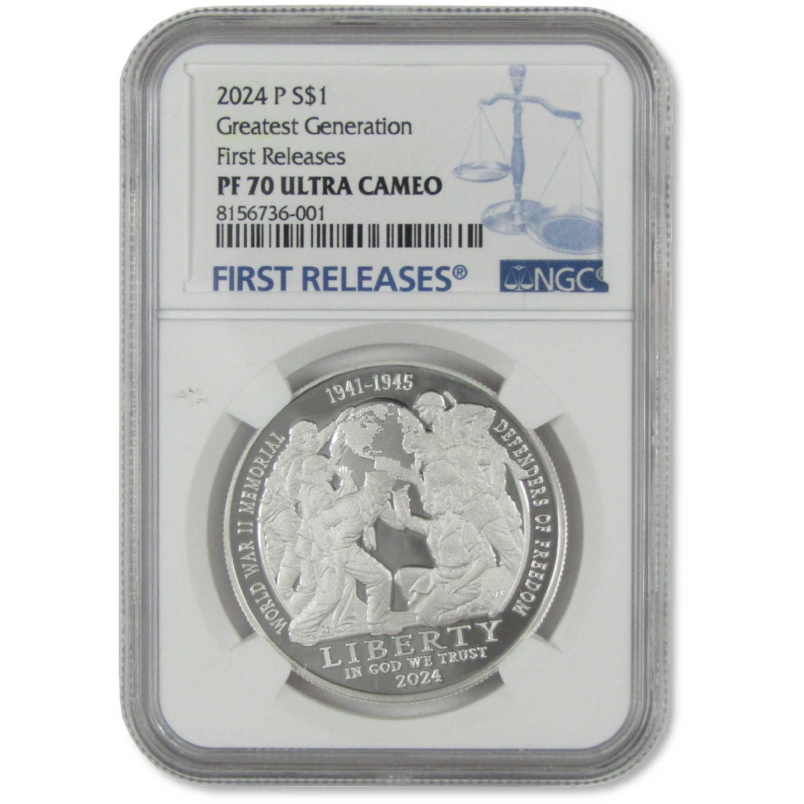 2024 P Greatest Generation Commemorative Silver Dollar PF 70 UCAM NGC 2024 P Greatest Generation Commemorative Silver Dollar PF 70 UCAM NGC