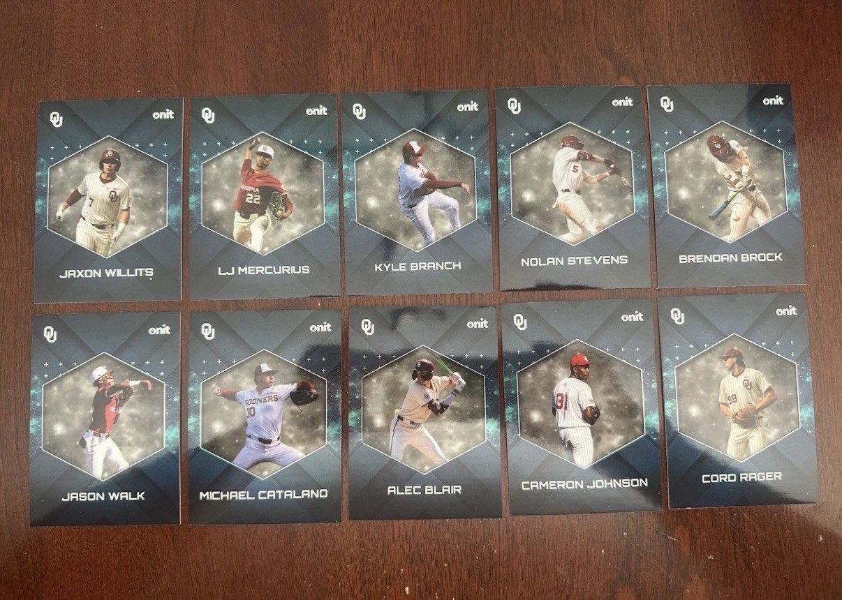 2026 Onit Athlete Oklahoma Sooners Baseball Gravity Series Complete 10 Card Set 2026 Onit Athlete Oklahoma Sooners Baseball Gravity Series Complete 10 Card Set