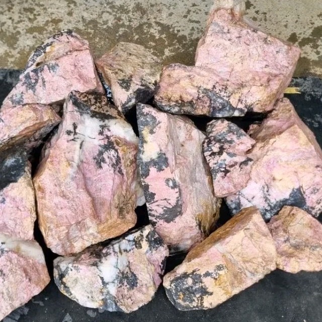 1 KG LOT NATURAL UNTREATED ROUGH PINK RHODONITE SPECIMEN 