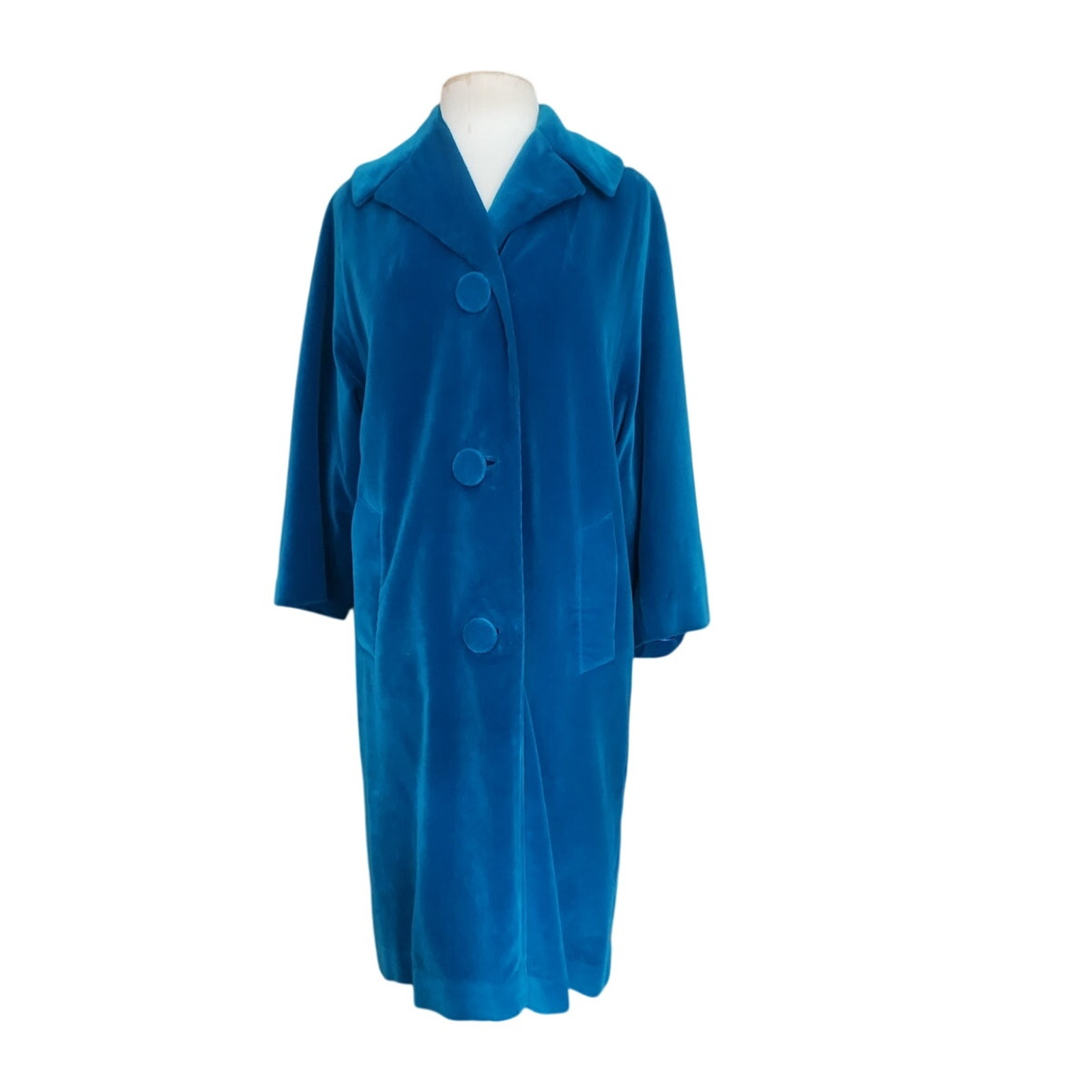 VTG 1960s Blue Velvet Swing Coat Blue Velvet by Marguerite Rubel San Francisco
