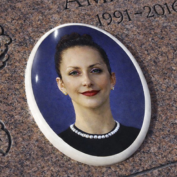 Custom Porcelain Memorial Photo Oval Headstone Grave Ceramic Plaque Portrait