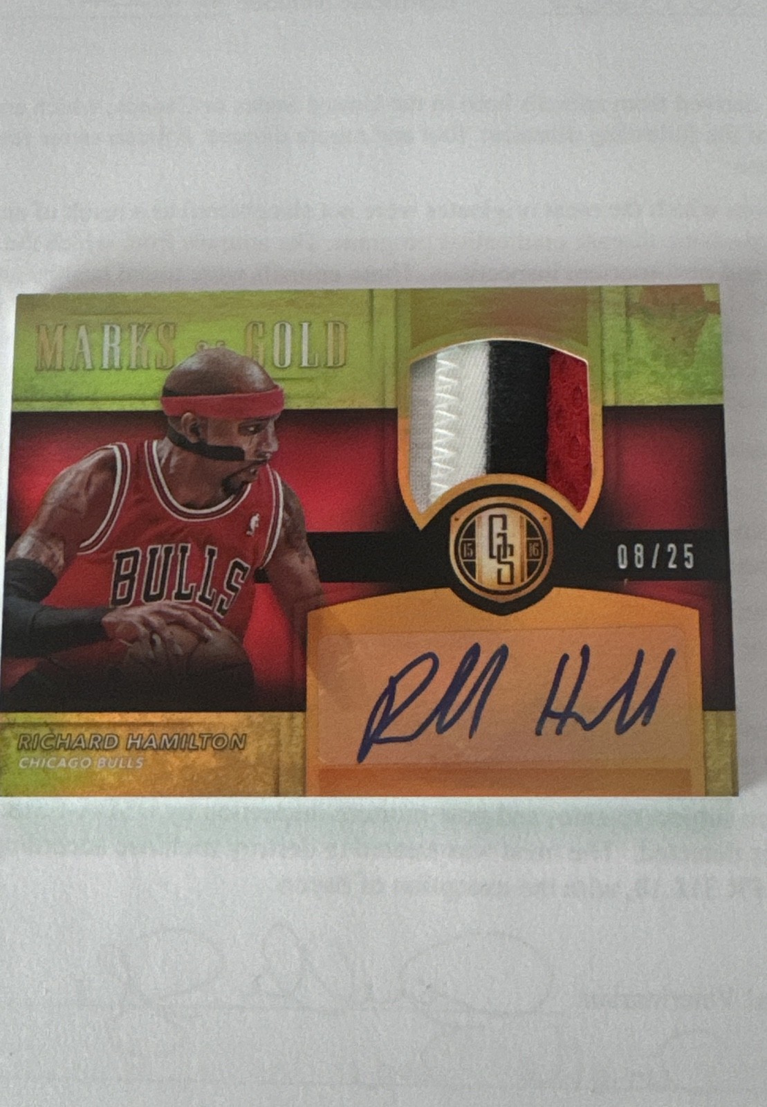 2015-16 Panini Gold Standard - Marks of Gold Richard Hamilton #29 Prime /25 Auto 2015-16 Panini Gold Standard - Marks of Gold Richard Hamilton #29 Prime /25 Auto