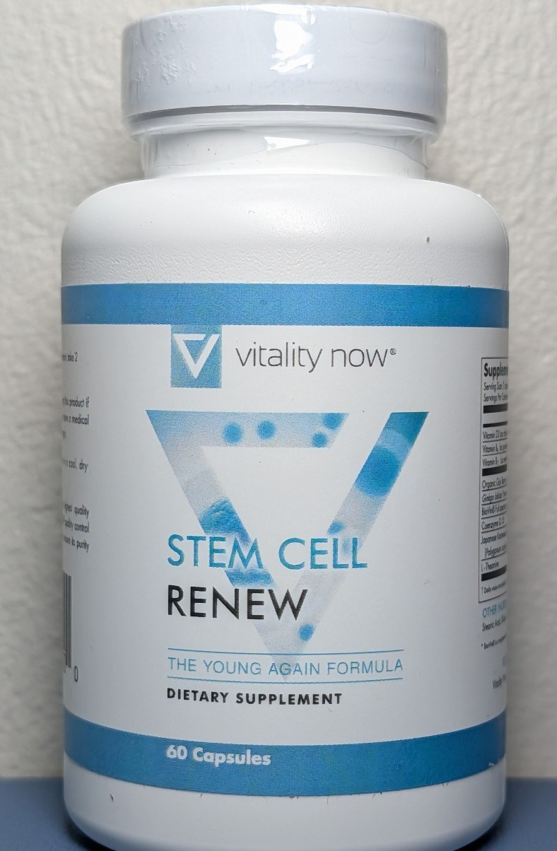 Vitality Now Stem Cell Renew Dietary Supplement 60 Capsules Exp. 5/2028 NEW
