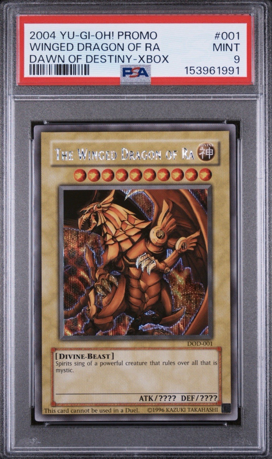 Yu-Gi-Oh The Winged Dragon of Ra DOD-001 Dawn of Destiny PSA 9 English 2004 Yu-Gi-Oh The Winged Dragon of Ra DOD-001 Dawn of Destiny PSA 9 English 2004