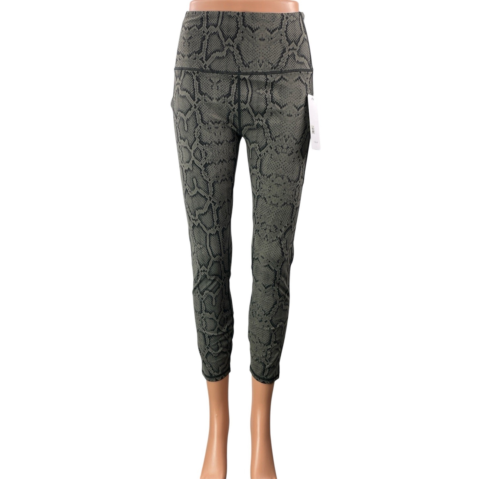 NEW Varley Let\'s Go Super High 25 Womens Green Black Snakeskin Leggings Pants L NEW Varley Let\'s Go Super High 25 Womens Green Black Snakeskin Leggings Pants L