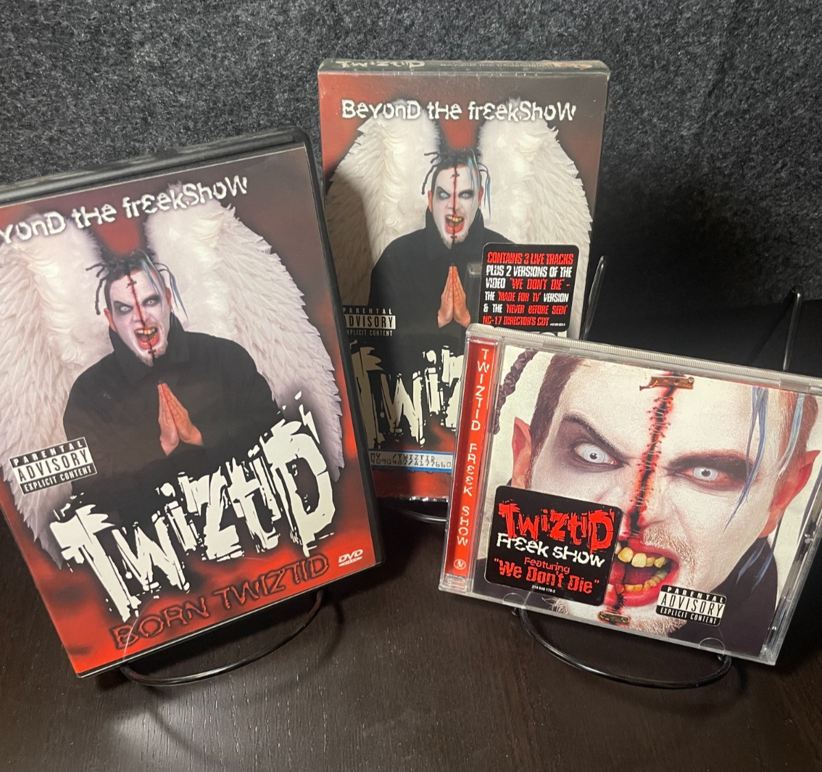 Twiztid Freek Show CD + Born Twiztid DVD VHS Lot Psychopathic ICP Hype Stickers