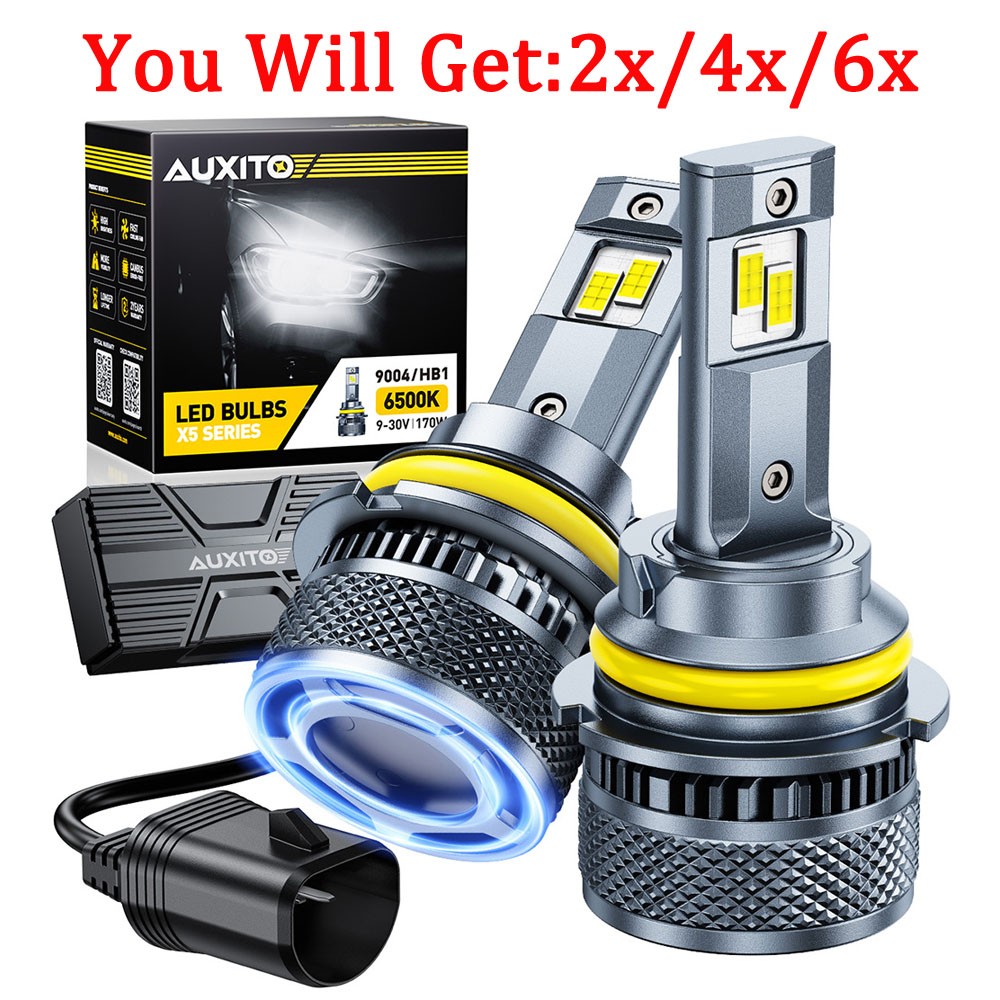 AUXITO 9004 LED Headlight 7035CSP Conversion Kit High Low Beam Bulb White 2-6X