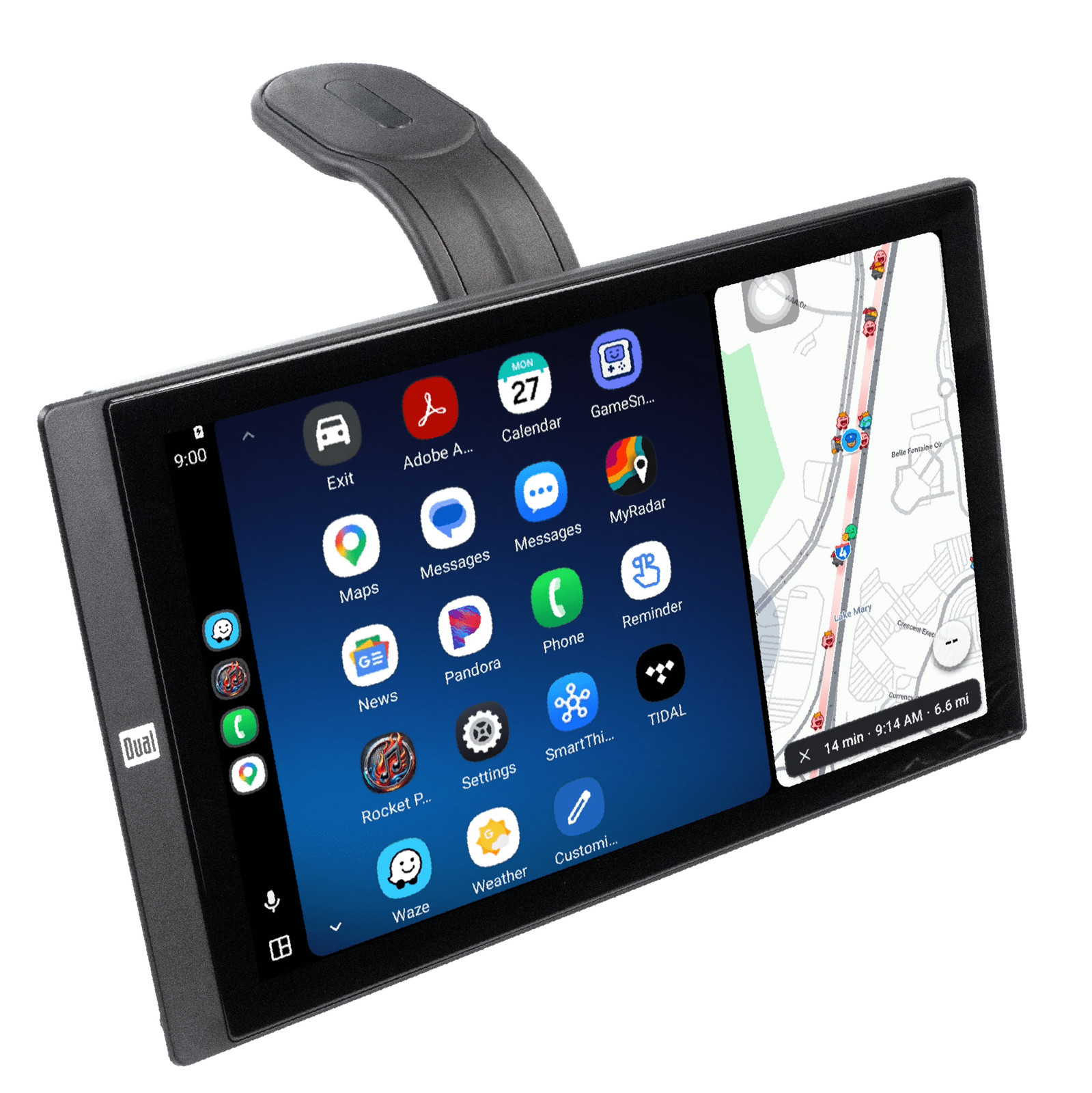 Dual Electronics DMD10W 10.1 Inch Touchscreen Dash Mount Car Stereo, Wireless