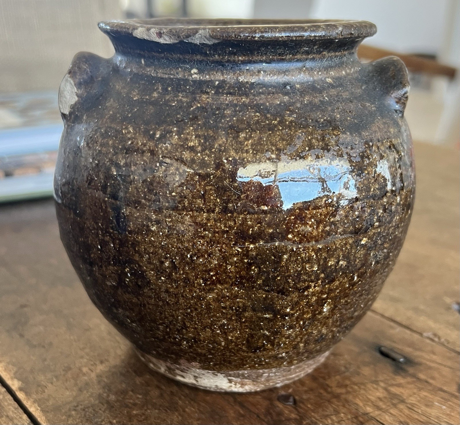 Rare Southern Pottery Jar Stoneware Crock Jug Alkaline Glaze
