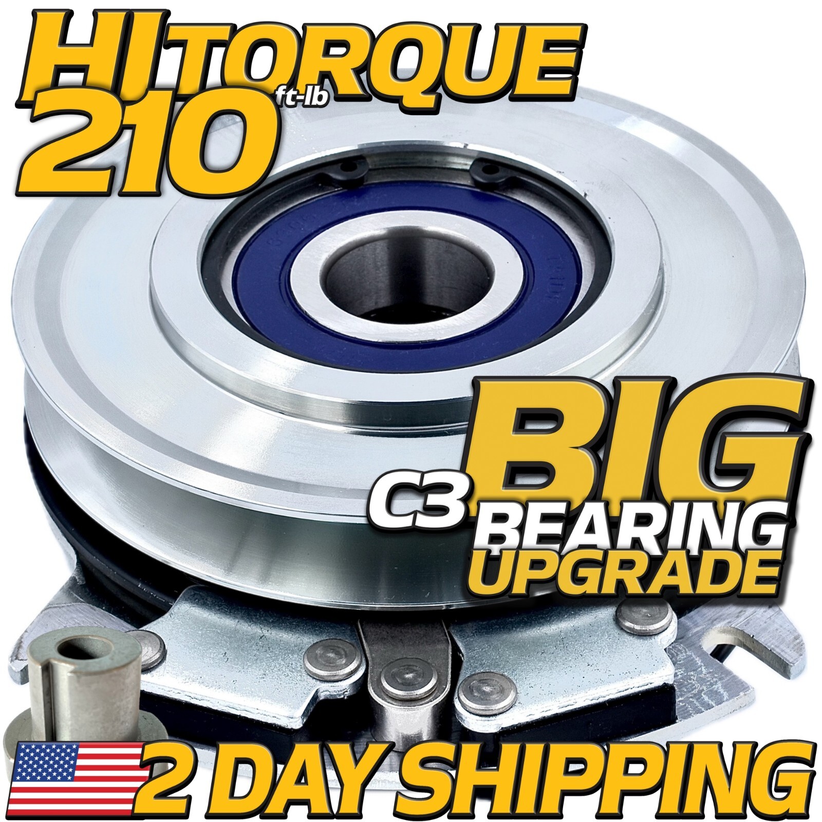 HiTorque 210ftlb BIGBearing Billet Pulley PTO Clutch for Bad Boy AOS 070-5035-00 HiTorque 210ftlb BIGBearing Billet Pulley PTO Clutch for Bad Boy AOS 070-5035-00