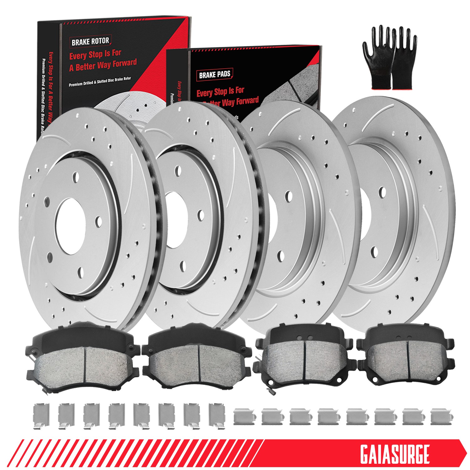 Front Rear Brake Rotors Ceramic Pads for Dodge Journey 2009 -2017 2018 2019 2020