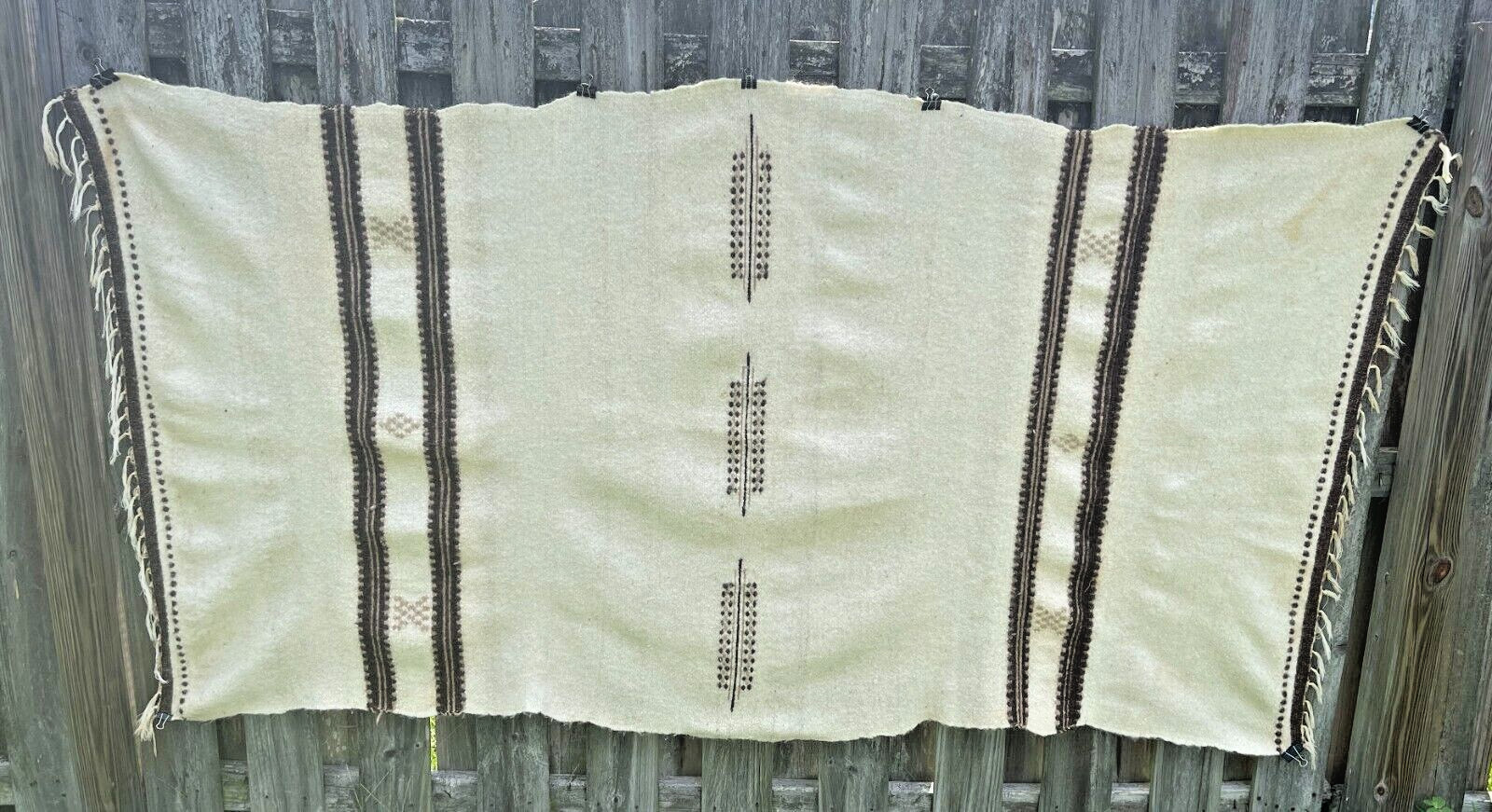 Wool Handmade Blanket In Great Shape Southwest USA 7'X4' Horse / Wall Decoration Wool Handmade Blanket In Great Shape Southwest USA 7'X4' Horse / Wall Decoration