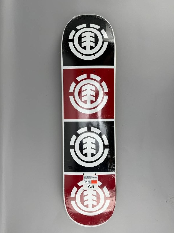 Element Quadrant Skate Deck White Black Red 7.5x31.3 Skateboard Deck