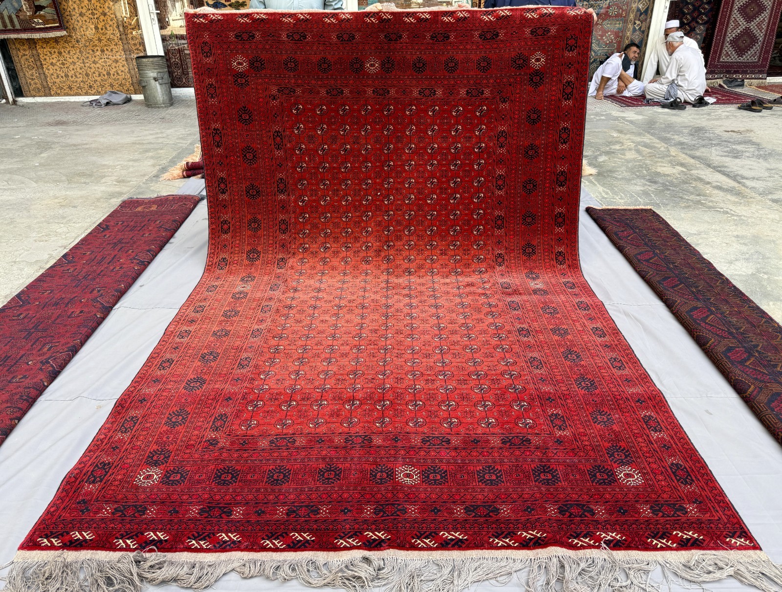 Fine Antique Afghan Bokhara Rug 7x10 Hand Knotted Persian Style Oriental Carpet