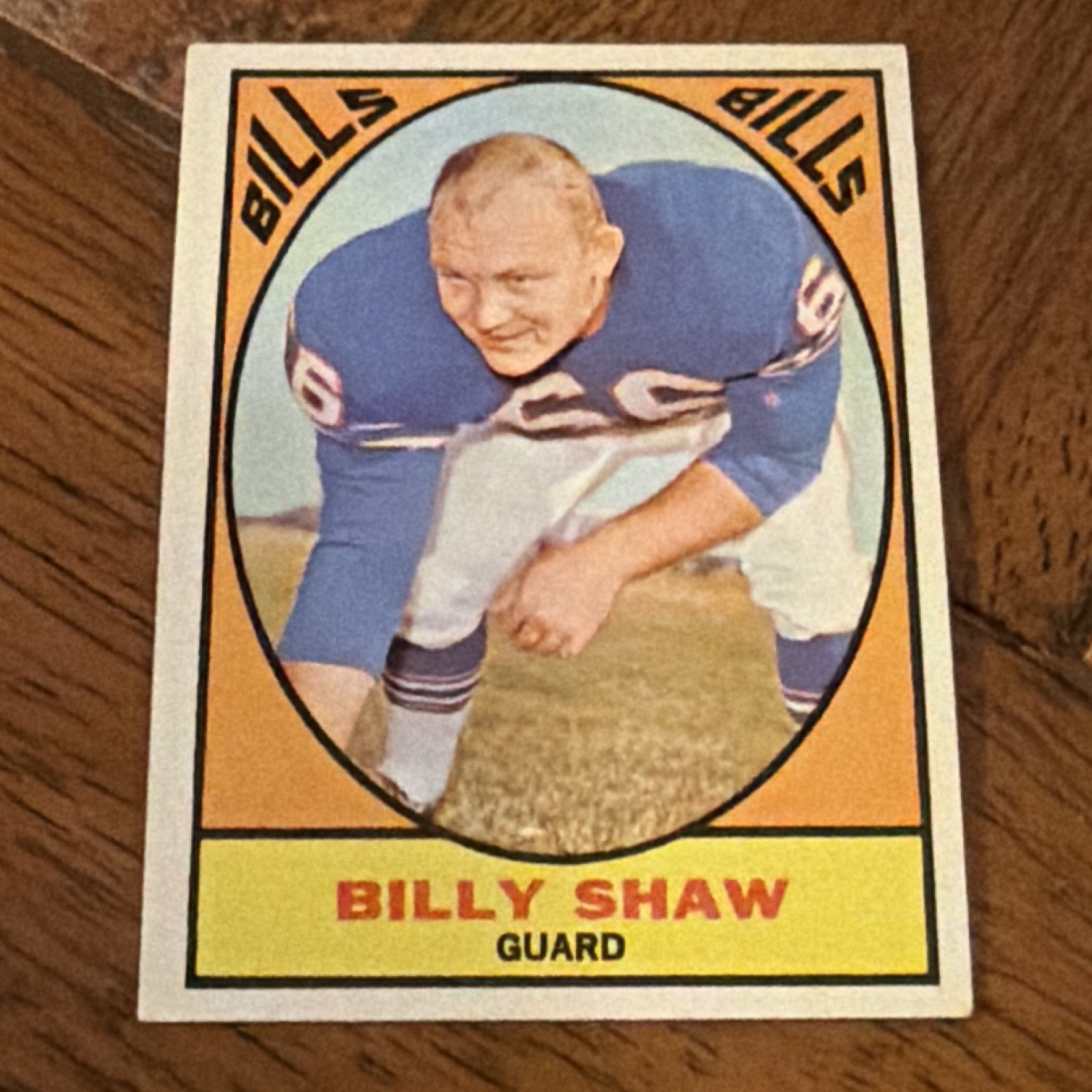 RARE Topps 1967 MILTON BRADLEY Billy Shaw #28 BUFFALO BILLS