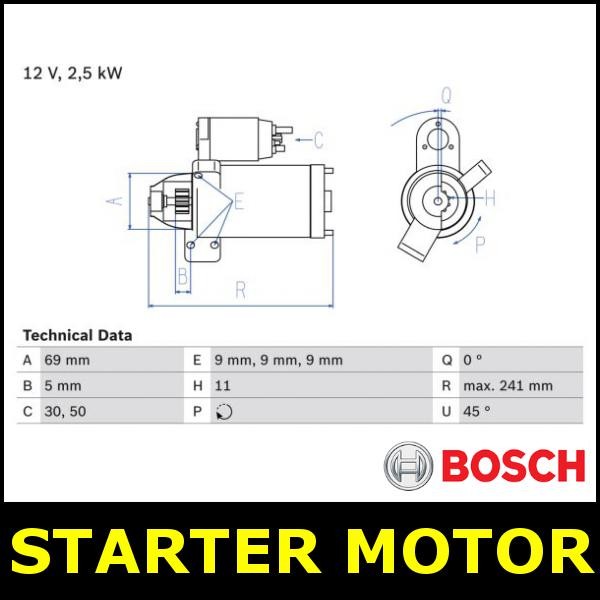 Starter Motor Fits BMW X4 F26 Opt2/2 3.0 30d 35d N57D30A N57D30B F26 0202206890
