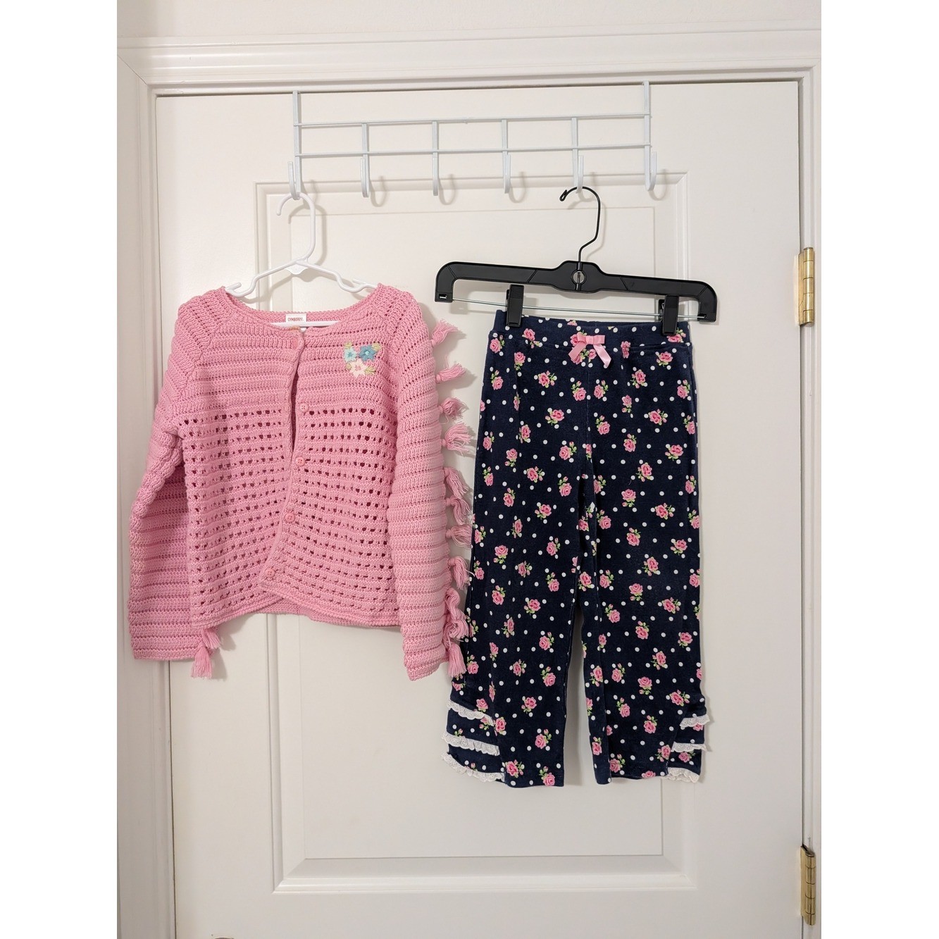 Vintage Gymboree 4T Parisian Rose Pants Park City Luxe Cardigan Outfit
