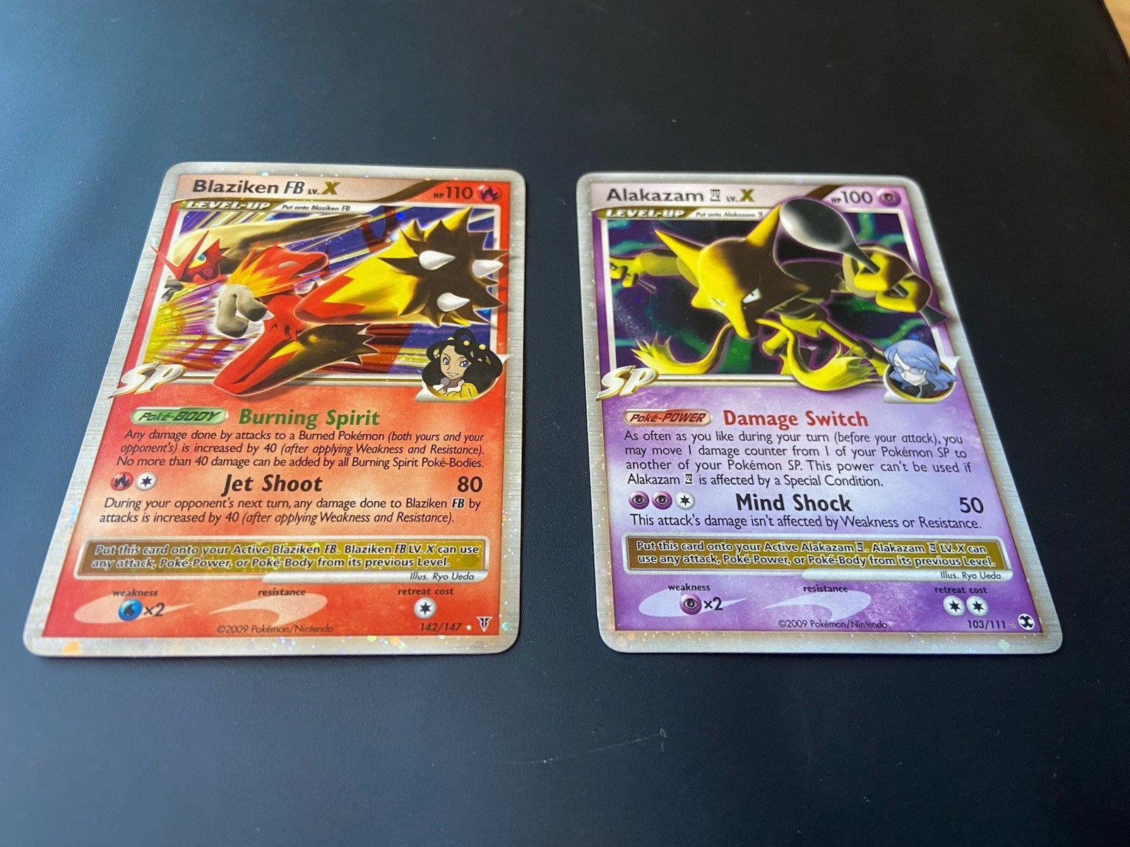 Pokémon Blaziken FB LV.X 142/147 & Alakazam LV.X 103/111 Holo Rare Lot