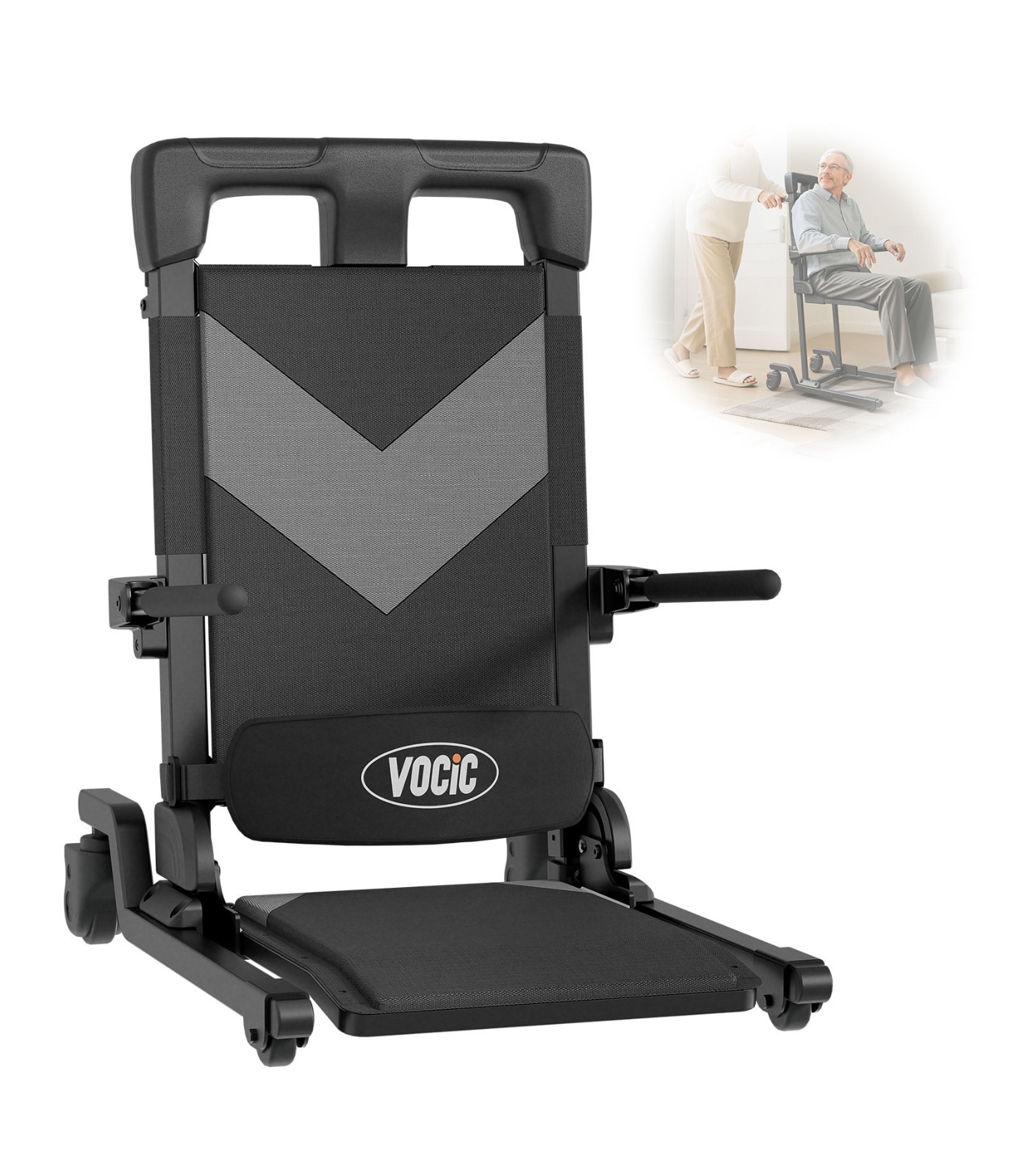 VOCIC AX35 Electric Chair Lift, Portable 4-Wheel Transfer Aid for Seniors 350lb VOCIC AX35 Electric Chair Lift, Portable 4-Wheel Transfer Aid for Seniors 350lb