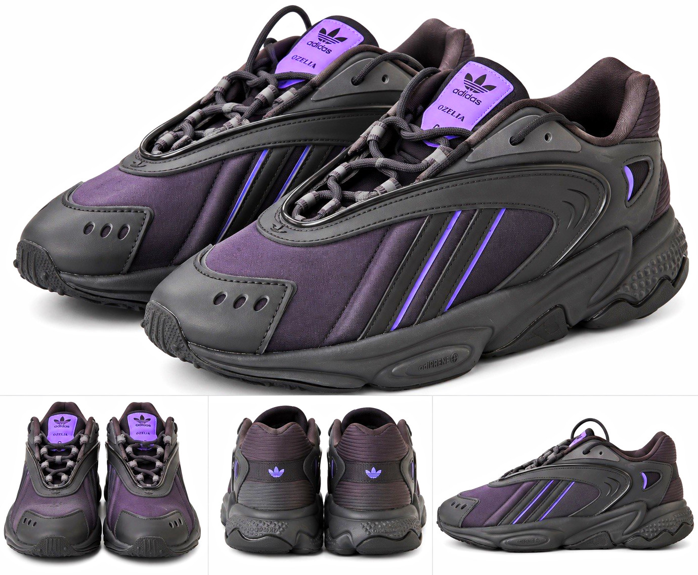 adidas Oztral Black Purple Rush Men\'s Low Top Leather Lace Up Sneakers HQ4473 adidas Oztral Black Purple Rush Men\'s Low Top Leather Lace Up Sneakers HQ4473