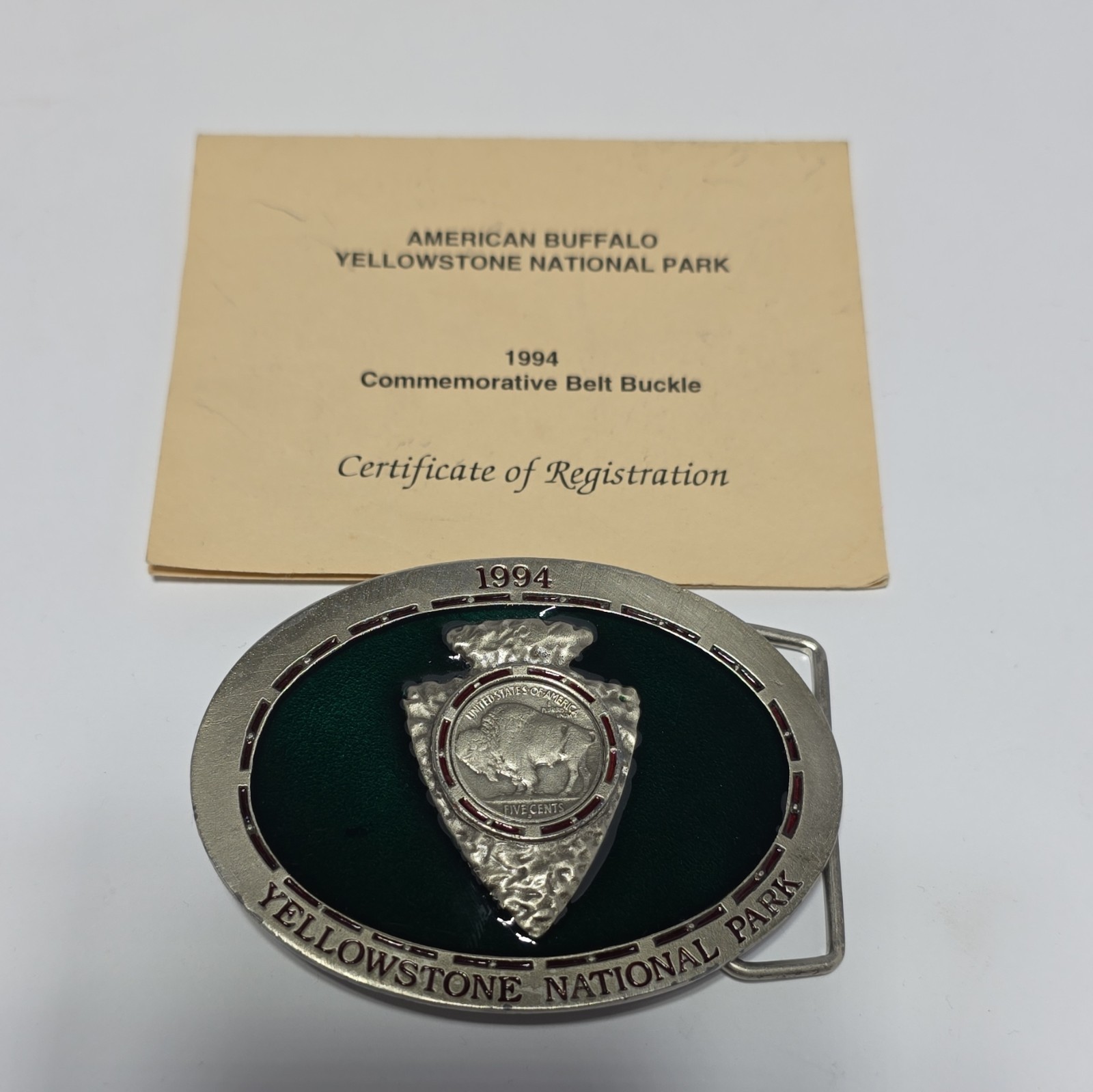 Hamilton Stores 1994 Yellowstone NP American Buffalo Belt Buckle COA Hamilton Stores 1994 Yellowstone NP American Buffalo Belt Buckle COA
